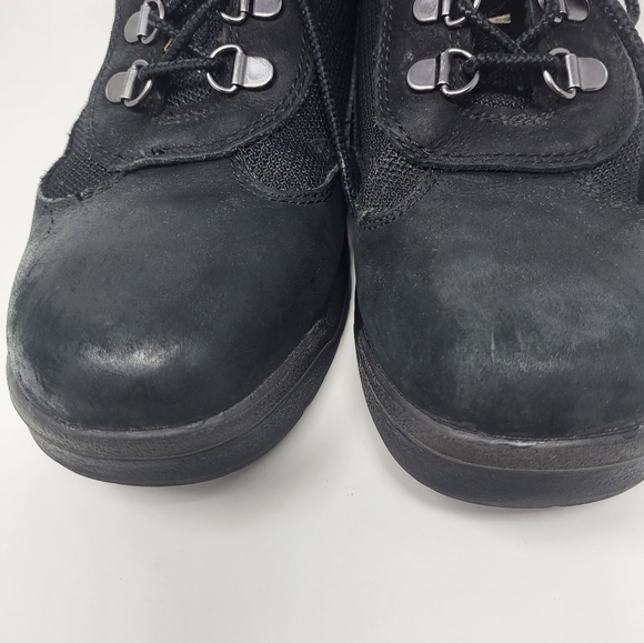 Timberland Field Boots Black Waterproof Leather Men Size 7 Youth 7 Women 8.5 - Picture 4 of 14